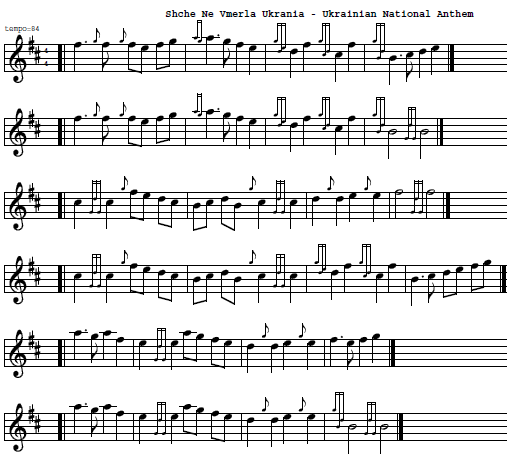 Chtche ne vmerla Ukraïny (Ukranian national anthem)