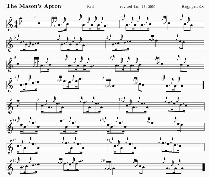 Fascinate Sway fejre The Mason's Apron (free sheet music)