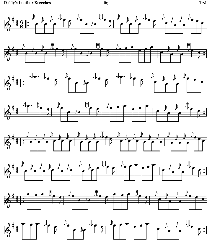 Paddy S Leather Breeches Free Sheet Music