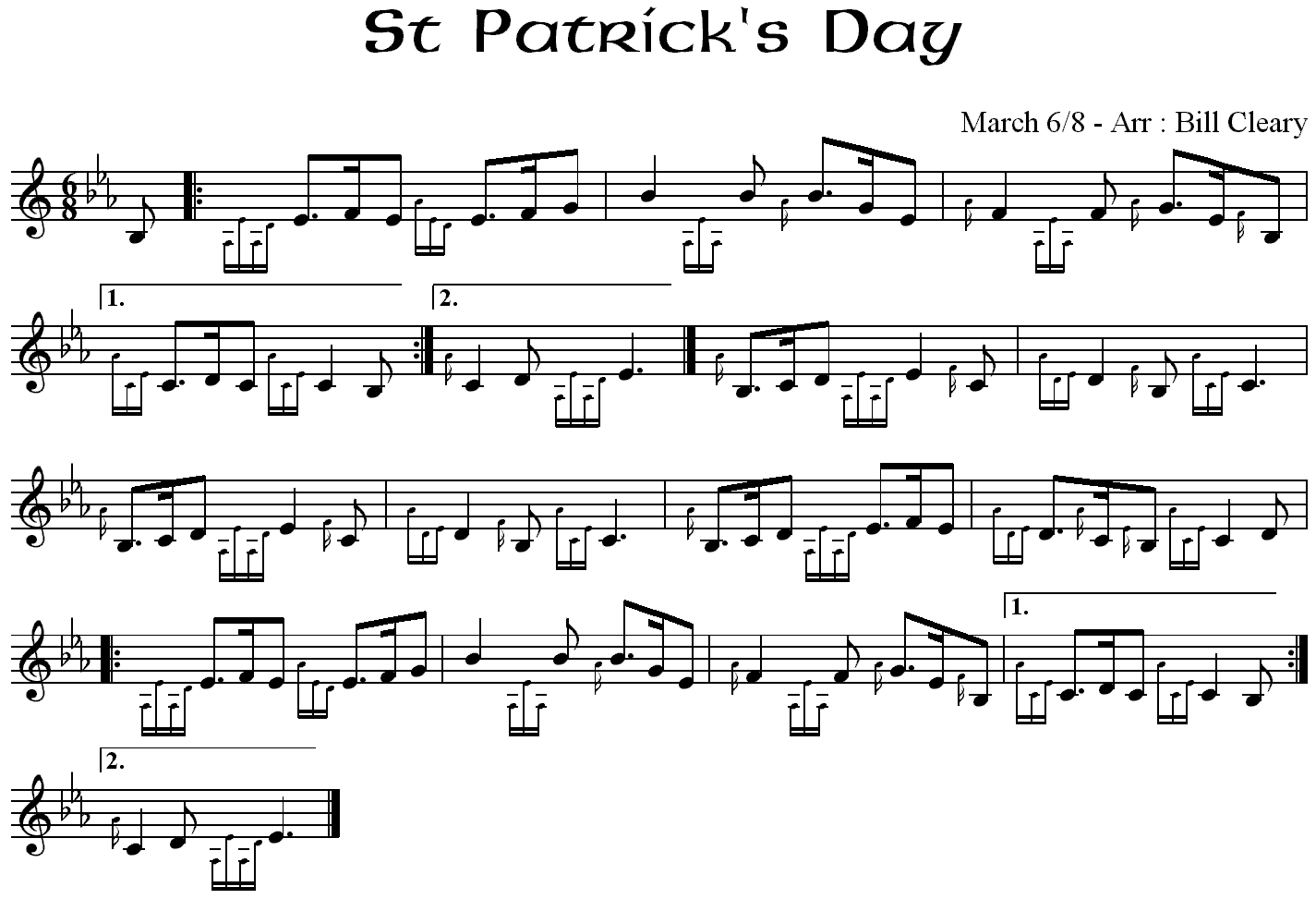 famous irish songs for st patricks day printables